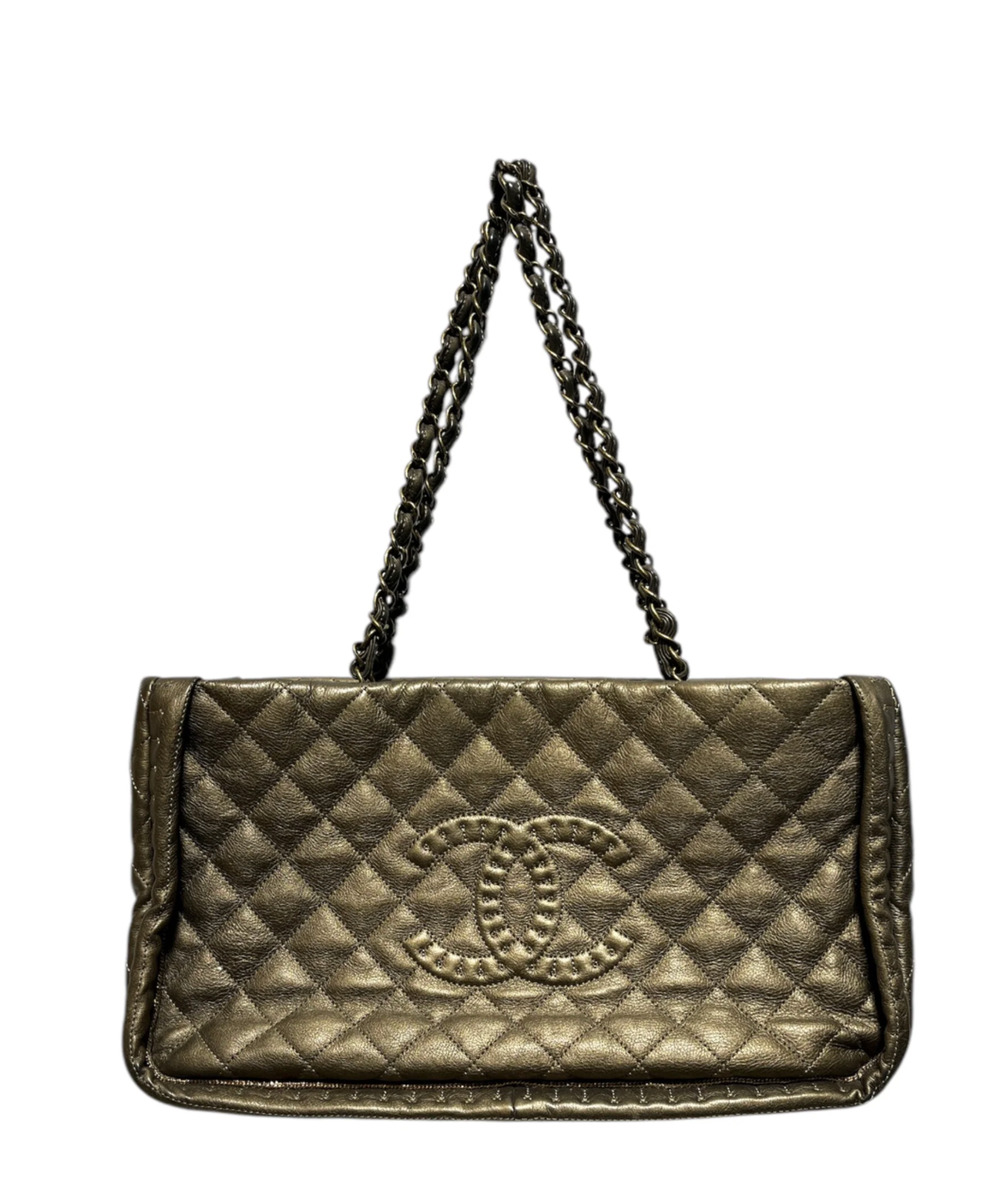 Chanel Gold Leather Tote Bag - ISTANBUL GST CC LOGO Small Archety Cerf Executive